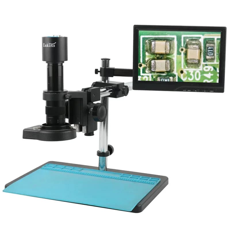 VGA HDMI Tipo-c Display LCD da 10.1 "Monitor 120X 180X 300X Elettronica 1080P Videocamera per microscopio digitale Set di supporti per microscopio