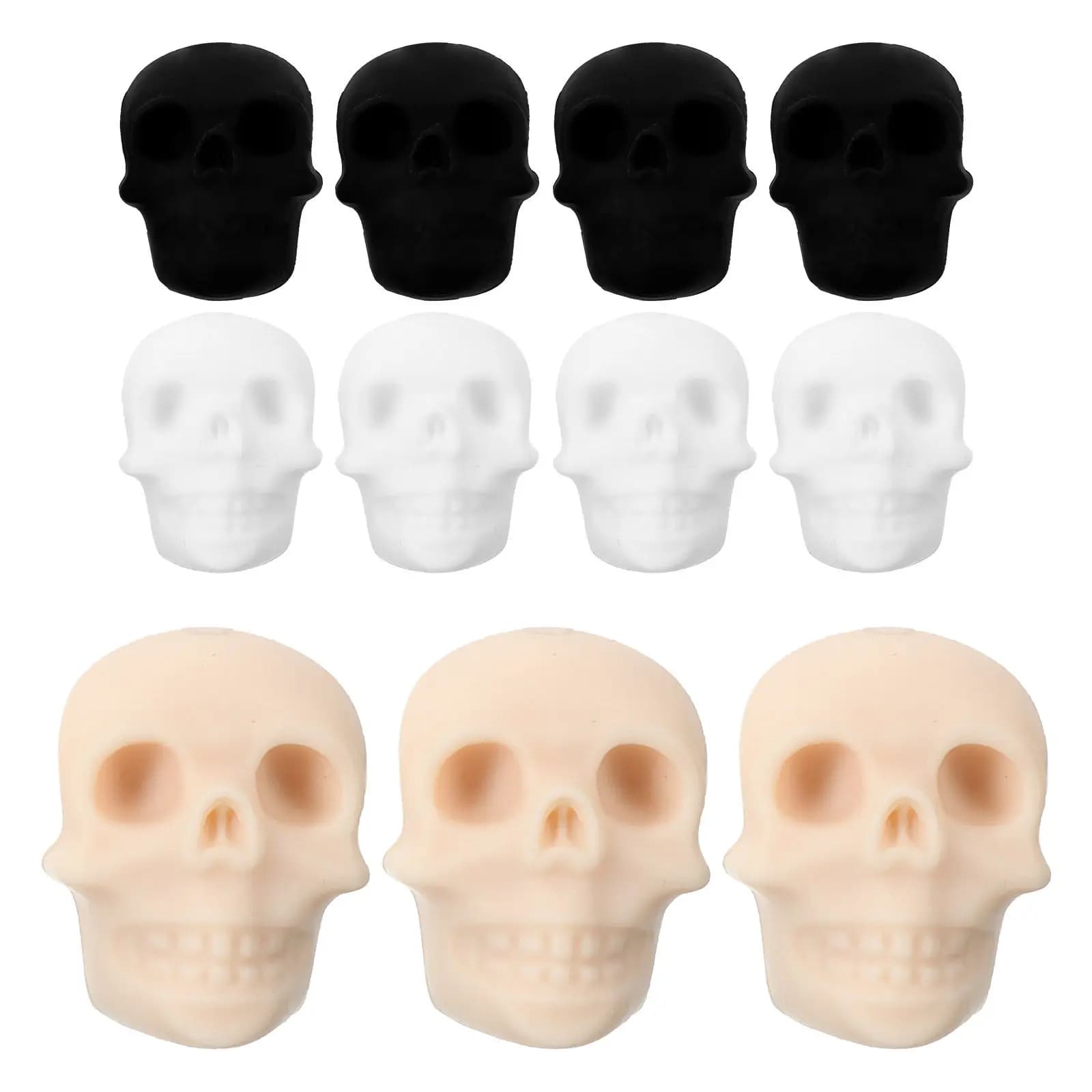 12 Pezzi Tappi Protettivi in Silicone a Forma di Teschio per Ferri da Maglia, Morbidi e Inodori, Coperture Protettive per Punte di Ferri da Maglia per Lavorazione a Maglia Fai-da-te