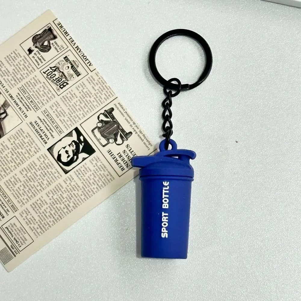 Keyring with Mini Balancing Plates, Water Cups, Creative Manubris and Kettlebell, Fitness Series Bag Pendant