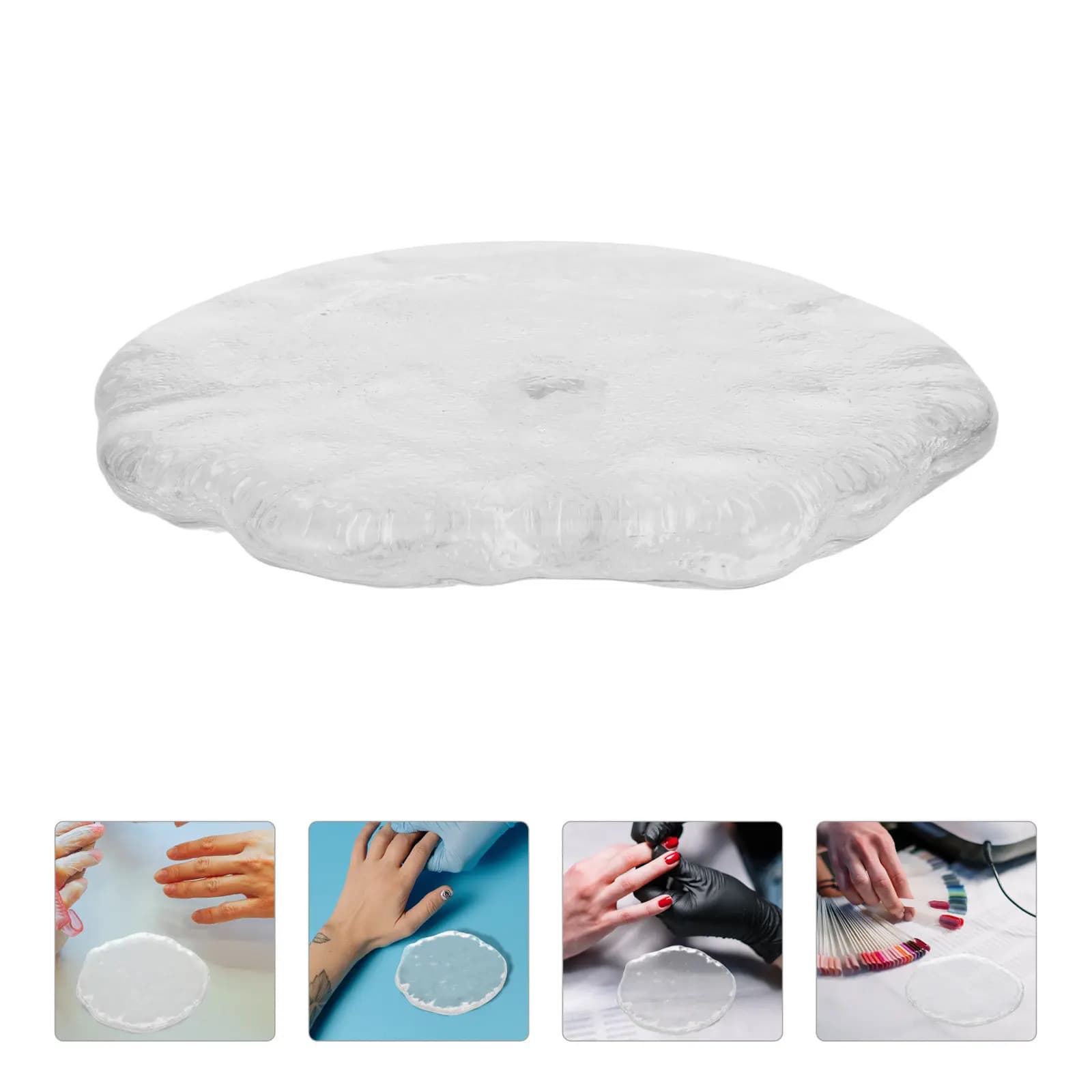 Vassoio in Vetro Trasparente per Nail Art, Palette per Smalto con Texture Satinata, Porta Smalto, Accessorio per Manicure