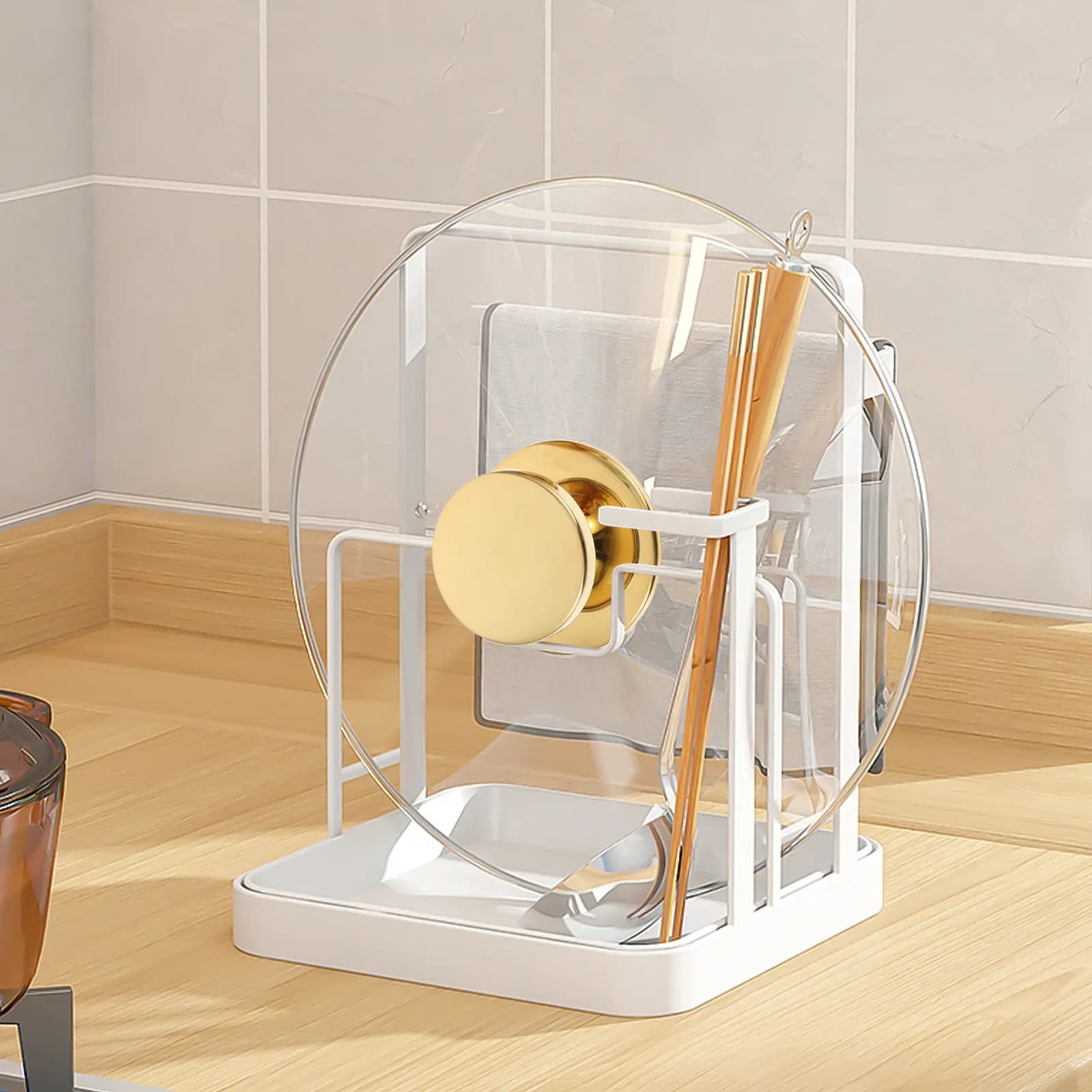 Set di 4 Maniglie per Coperchi in Acciaio Inox, Resistenti alle Alte Temperature e all'Usura, per Wok, Vaporiera, Padella e Pentola