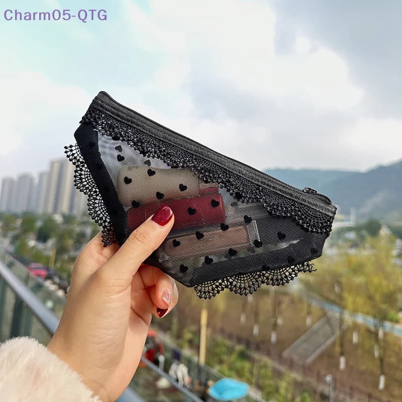 Borsa per cosmetici da viaggio a forma di slip caldi Borsa da toilette in rete di moda Custodia per trucco Borsa per cosmetici con cerniera trasparente