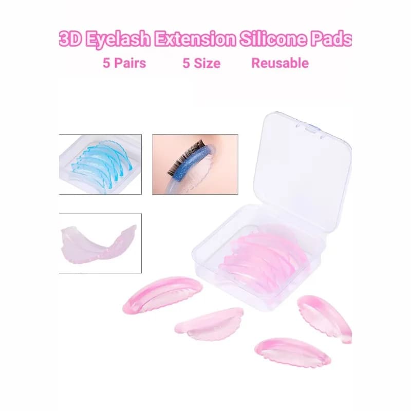 5 Ball Bearings for Permanent Eyelashes C, Silicone, Conking Shape, for Lifting 3D Eyelashes, Permanent Eyelash Shields, Makeup Tool
