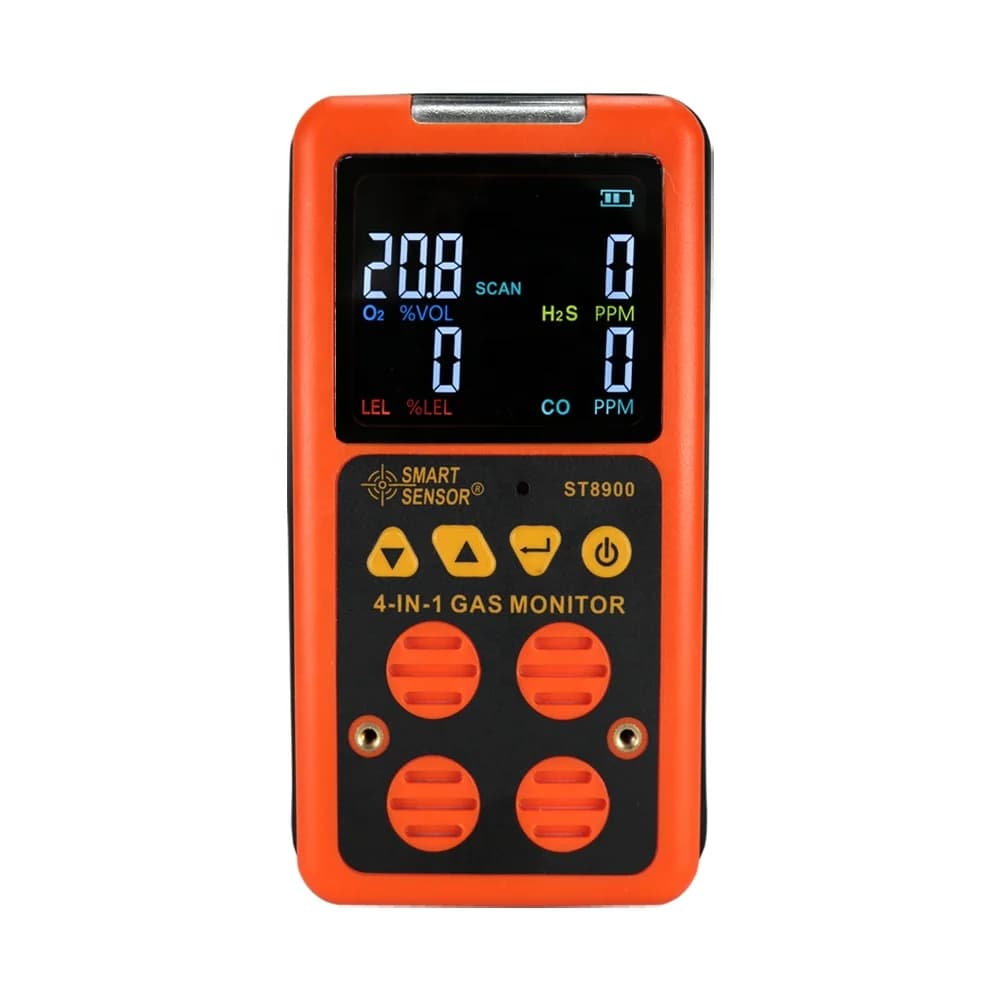 SMART SENSOR ST8900 Monitor multigas 4 in 1 Ossigeno O2 Solfuro di idrogeno H2S Monossido di carbonio CO Rilevatore di gas combustibile