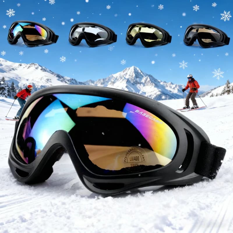 1Pc Occhiali da sci invernali antivento Occhiali e maschera Occhiali sportivi da esterno Occhiali da sci antipolvere Occhiali da sole con montatura per lenti da ciclismo