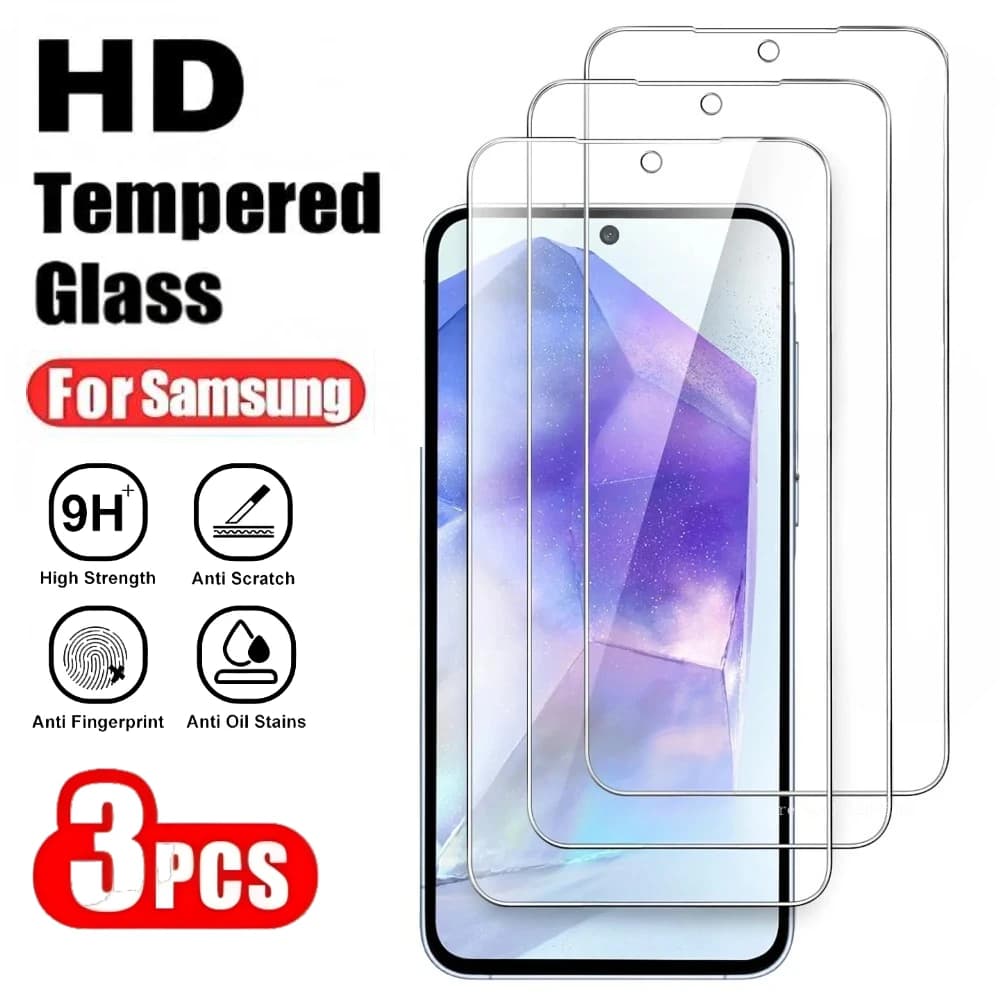 3 pezzi in vetro temperato Ultra HD per Samsung Galaxy A55 A56 A53 A35 A25 A15 A06 protezione dello schermo per Samsung A36 A26 A05 A54 A52 A73