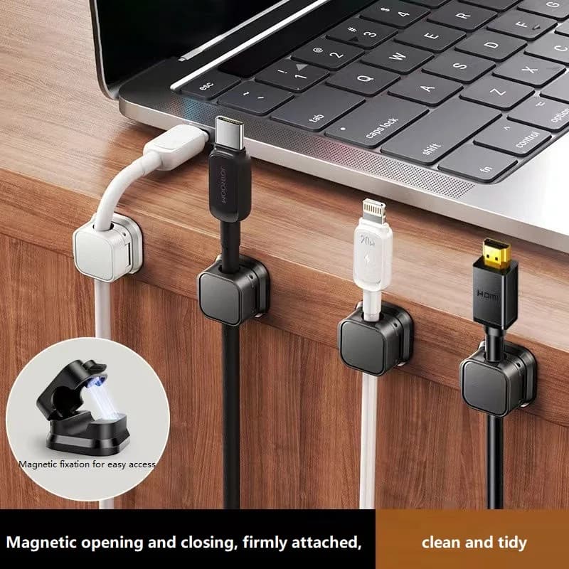 Organizzatore Magnetico per Cavi USB 1-6 Pezzi, Porta Cavi Autoadesivo, Gestione Cavi per Ufficio, Scrivania, Casa RXQ09