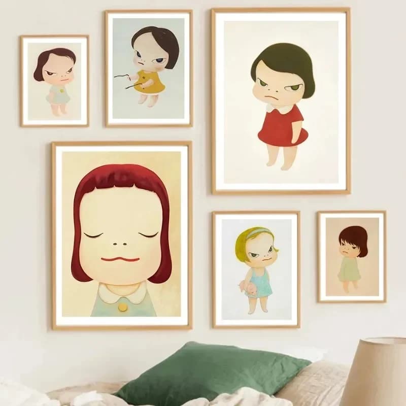 Giappone Yoshitomo Nara Dream Doll Cartoon Poster e stampe Stampa su tela Immagine di arte della parete per soggiorno Decorazione della scuola materna Regalo