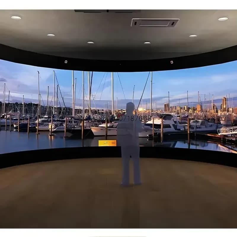 Wmwmnu Curved Mapping Projection Screen 3D Interactive Wall 180 or 270 Degree Touch Arc Projector for Museum