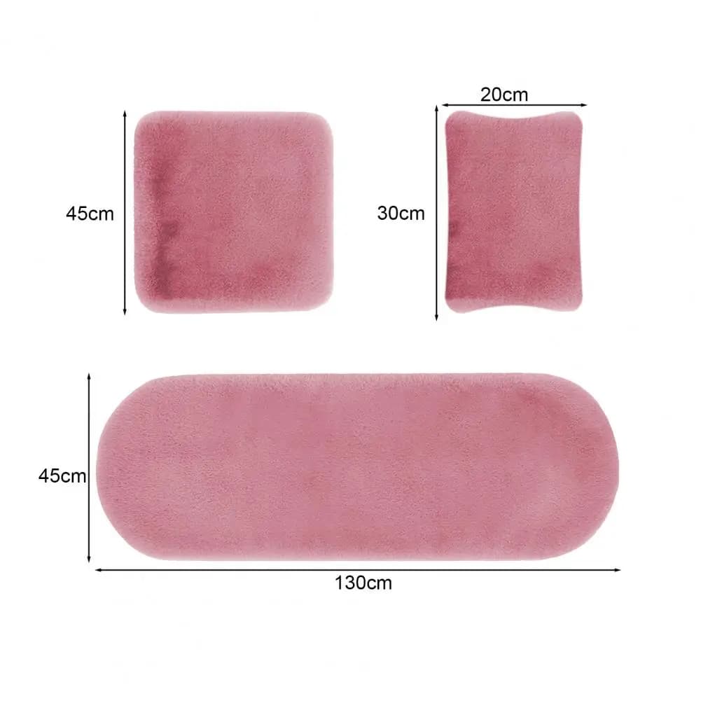 Set di cuscini per seggiolino auto in peluche, lavabili, morbidi e soffici, caldi invernali, coprisedili anteriori e posteriori, cuscino antiscivolo in pile corto