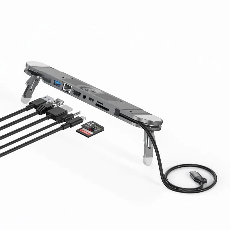 Docking Station USB Type-C per Laptop con HDMI, Lettore di Schede, Raffreddamento e Espansione USB 3.0