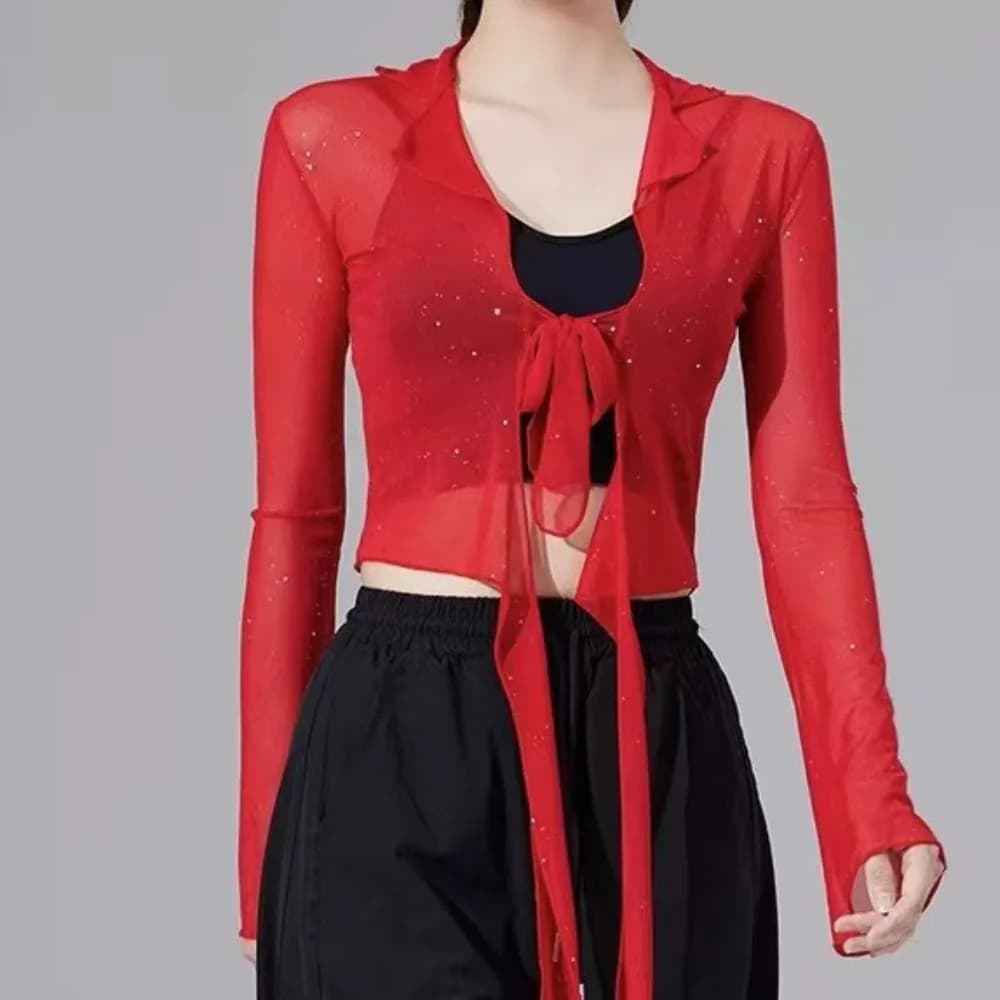 Cintura Decorativa per Jeans con Paillettes, Sciarpa per Danza Jazz, Cintura Irregolare Streetwear Y2K, Cintura Alta Trasparente