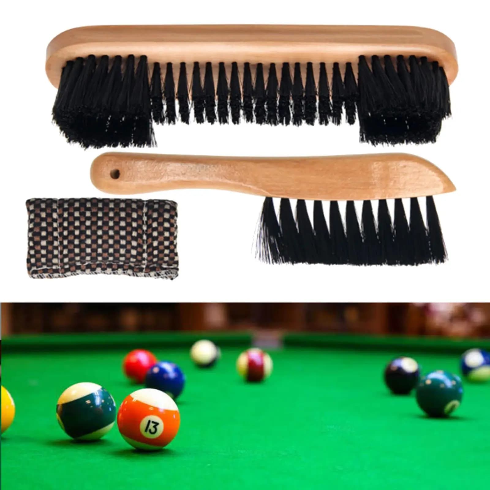 Wooden Billiards Pool Table Brush Set Cue Tip Cleaner Replacement Accessory Billiards Repair Tools for Club Home Use