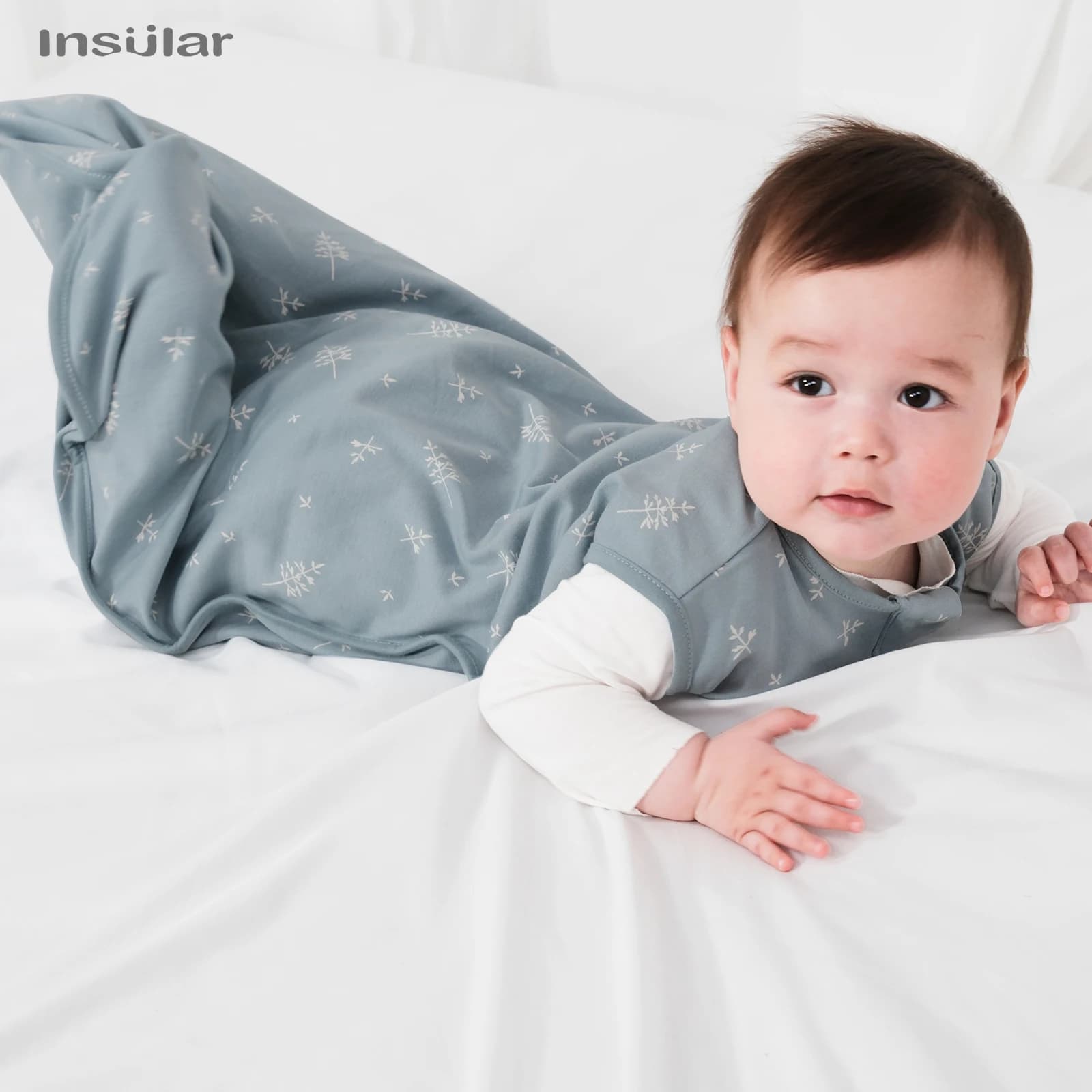 Insular Baby Sleep Sack - Sleeveless unisex shank, 100% cotton wearable blanket, soft summer outfit for babies and small children
