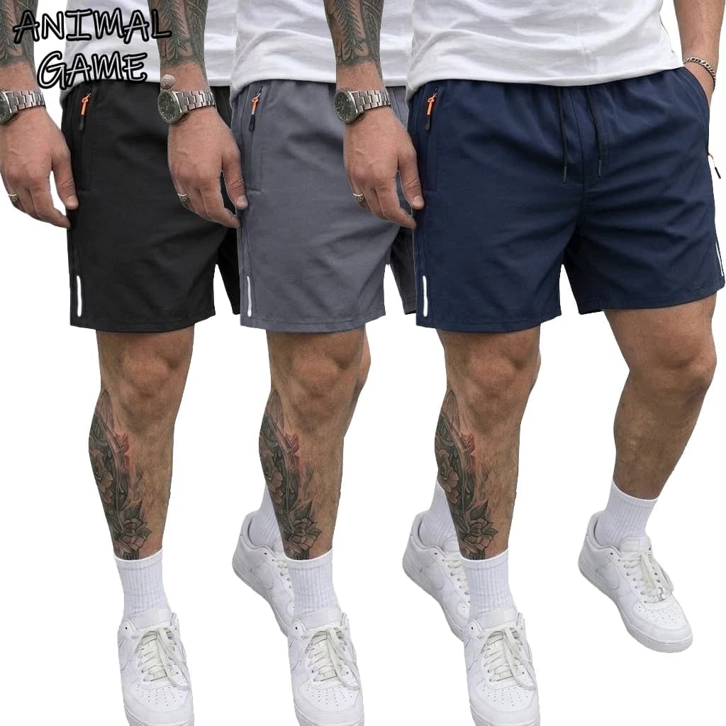 Pantaloncini Estivi da Uomo Stile Hawaiano, Asciugatura Rapida, per Palestra, Casual, Escursionismo, Spiaggia, con Tasche con Zip