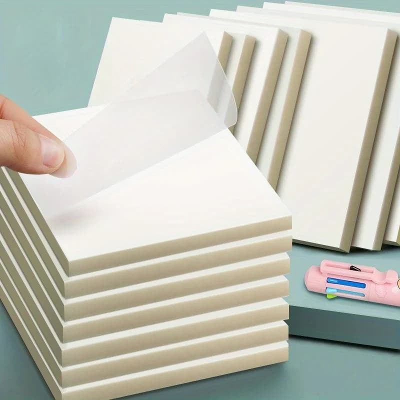 Transparent Clear Sticky Notes, See-Through Waterproof Self-Adhesive High Transparency Memo Sheets, Transparent Annotating Sticky Tabs for Books, Journals, Planners & Document Marking