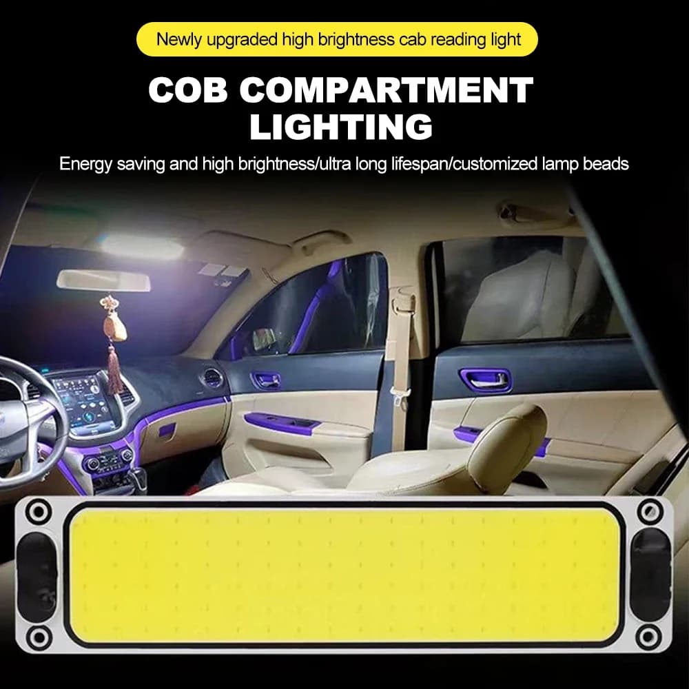 12-24V Car Dome Light Reading Night Strip Interior Light Ceiling Lamp with On Off Switch for Van Lorry Truck Universal