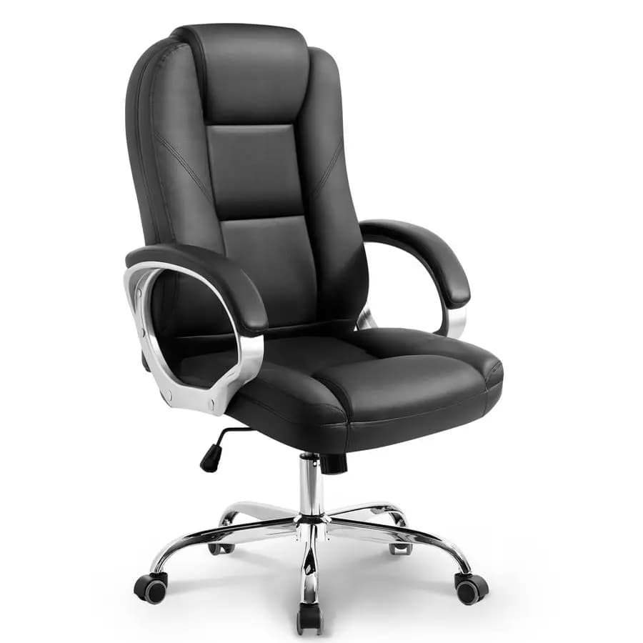 Sedia da Ufficio Ergonomica, Sedia da Gaming con Schienale Alto Regolabile, Sedia per Computer con Ruote e Supporto Lombare, Comoda Sedia Direzionale in Pelle