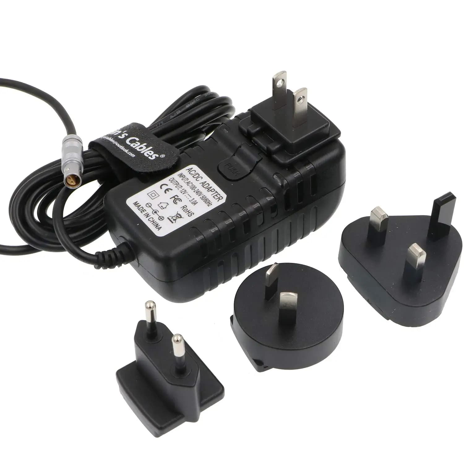 Alvin's Cables Z Cam E2 FFA 0S 304 power adapter cable from 4 pin to AC universal with US UK EU AU sockets for Z Cam E2 camera