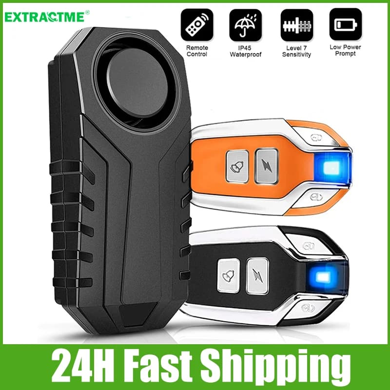 Extractme Allarme bici moto senza fili Telecomando 113dB Forte blocco antifurto Allarme di sicurezza bicicletta moto impermeabile