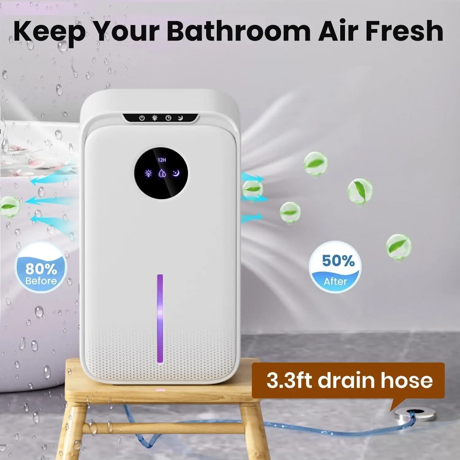 2026 New Upgrade Dehumidifier(88.0OZ) For Home Small Dehumidifier With Drain Hose Timer (8-12-24H) Ultra-Quiet With Sleep Mode