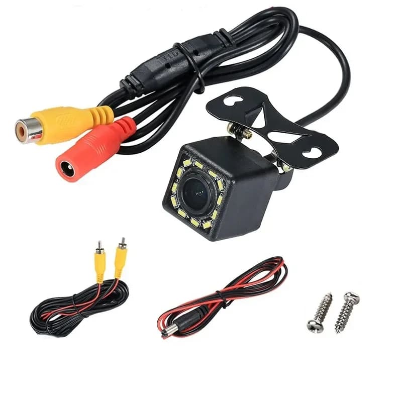 Telecamera Posteriore per Auto HD Grandangolare, Videocamera per Veicoli, Telecamera di Retromarcia con 12 LED per Visione Notturna, Telecamera per Parcheggio