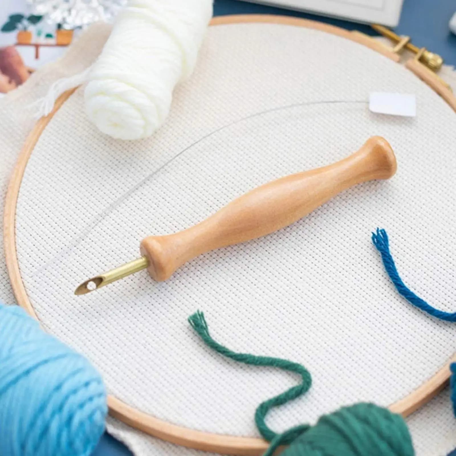 Embroidery Punch Needle Kit with Accessories Multicolor Plastic Iron Crafting Tool for Pillowcases