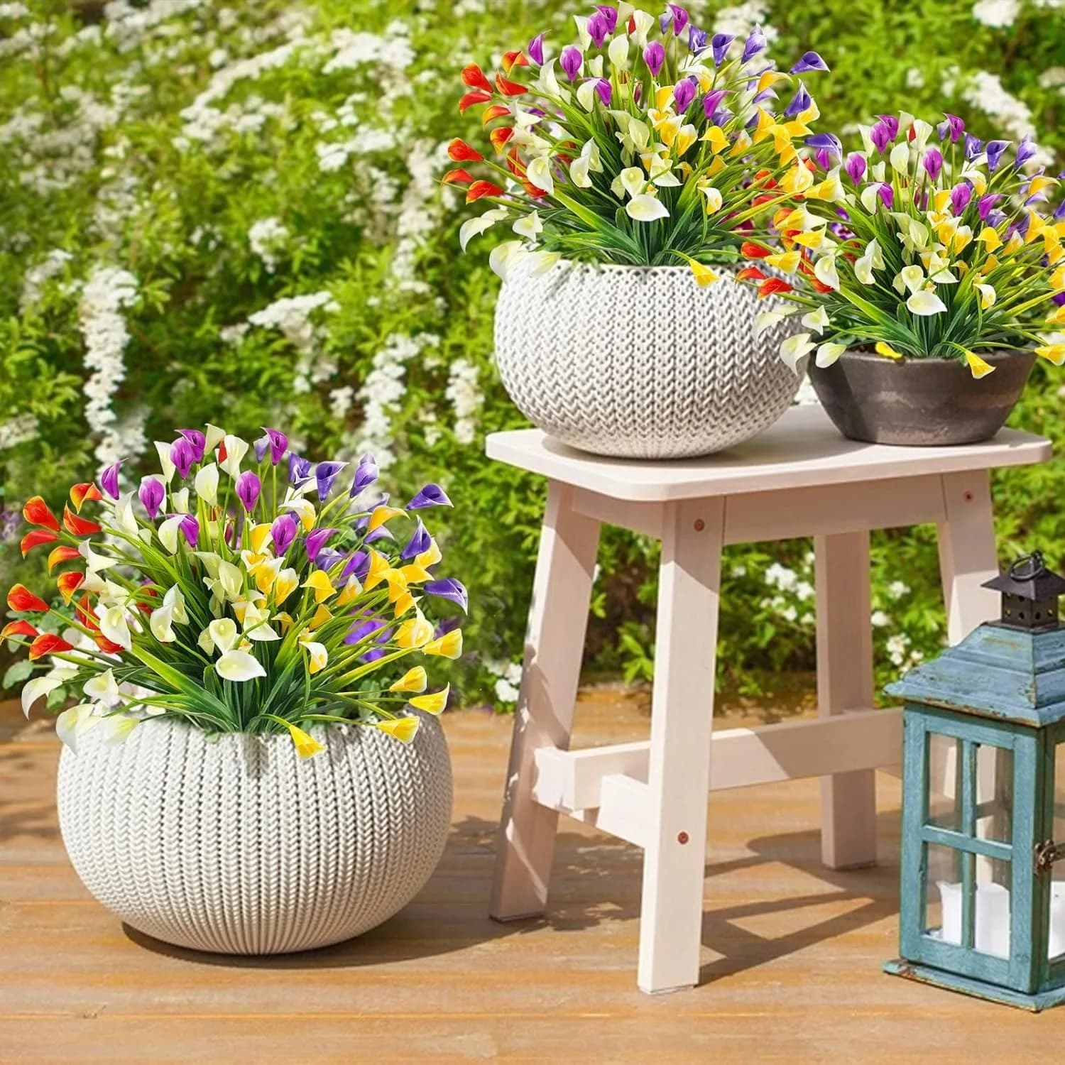 33cm Artificial Flower Bouquet, Faux Flowers for Home Decoration, Garden, Wedding, Floral Compositions for Exterior Vases