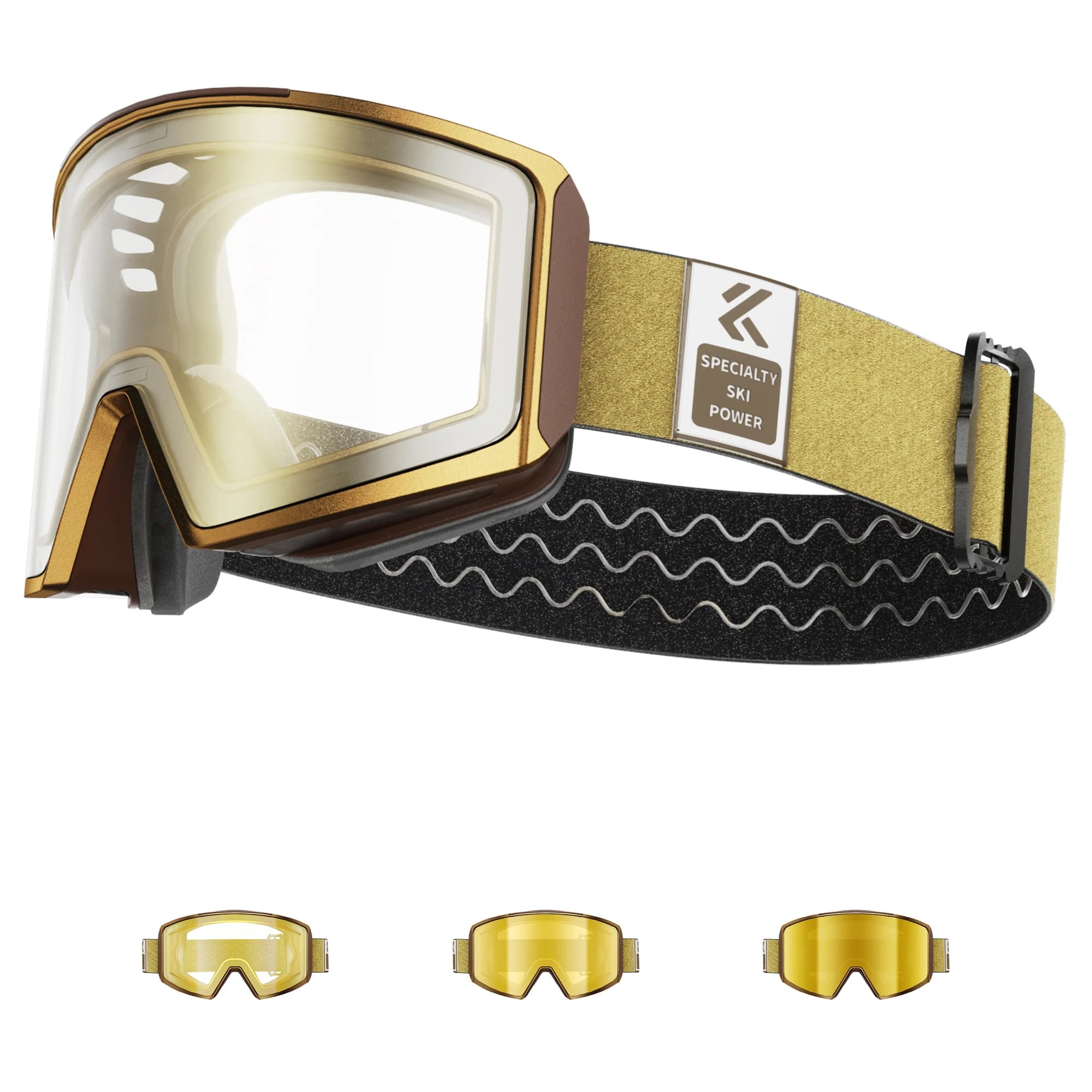 Kapvoe Occhiali da sci fotocromatici Occhiali da sole antiappannamento da neve Maschera da snowboard per uomo Donna Kit di occhiali Occhiali UV400 Motoslitta Inverno