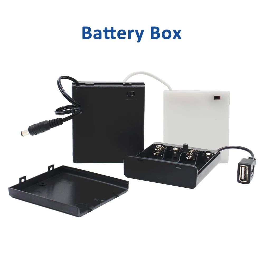USB 4AA Battery Container Portable Power Adapter LR6 with 5 V LED Light Strip Cables