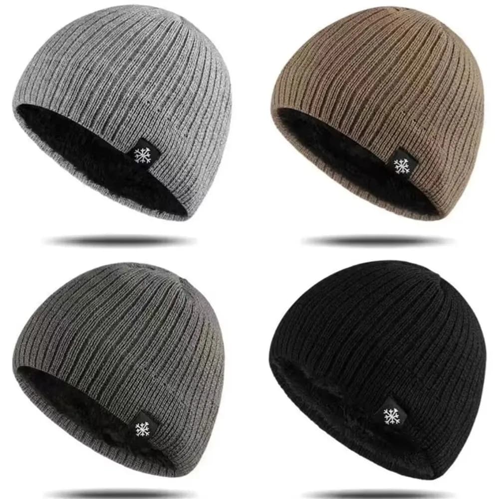 New knitted hat lined with fleece pullover hat velvet windproof Hot hat with ear protection Autumn Winter
