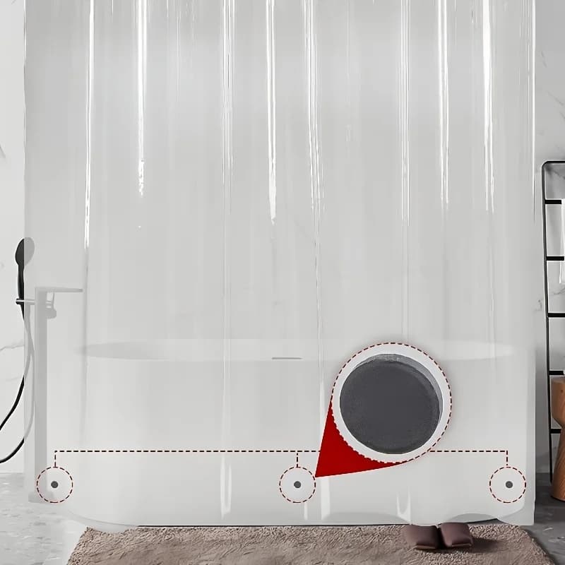 Tenda da doccia Trasparente PEVA Tenda da doccia trasparente Accessori da bagno Viene fornito con 3 magneti e 12 occhielli antiruggine