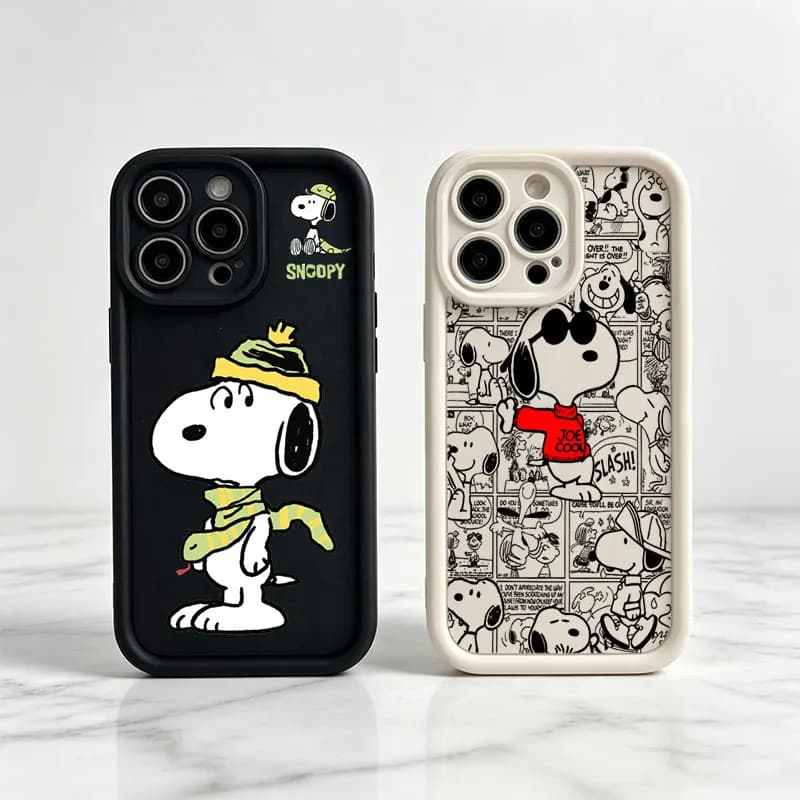 Cute Cartoon S-Snoopys Shockproof Phone Case For iPhone 17 Air 16E 15 14 Plus 13 12 Mini 11 Pro Max Silicone Cover