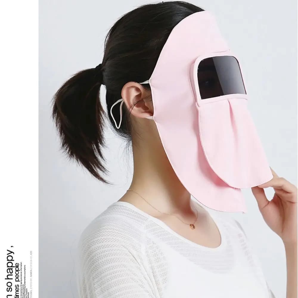 Slim Solar Protection Scarf Ice Silk Mask Face Mask Summer Solar Protection Mask Solid Color Face Covers Woman/Girl