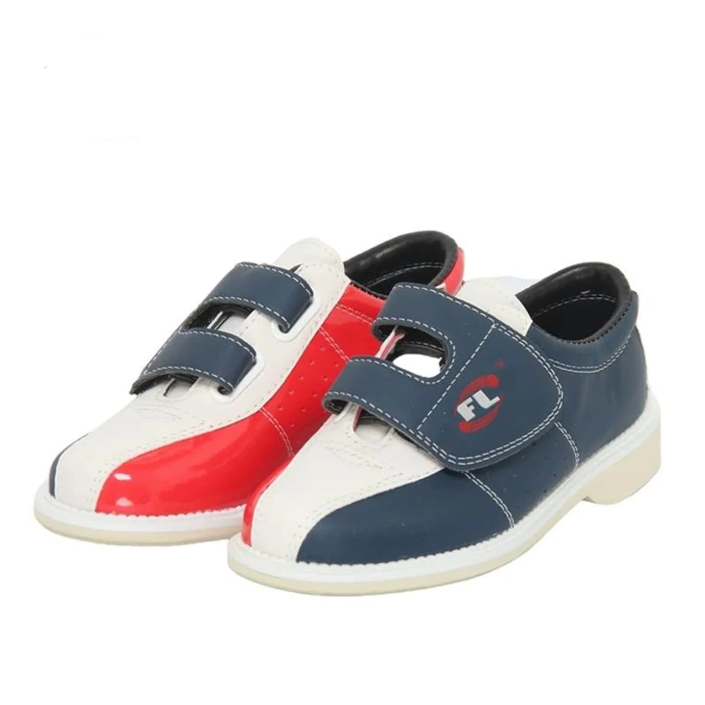 Unisex Bowling Shoes Training Sneakers PU Leather Upper, Velcro Strap and Breathable Microfiber Slide Sole for Bowling Alleys