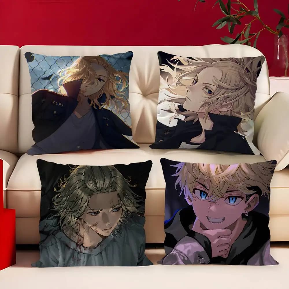 Tokyo Revengers Pillowcase toon Gift Cushion Cover Bedroom Home Sofa Chair Seat Decor pillow case