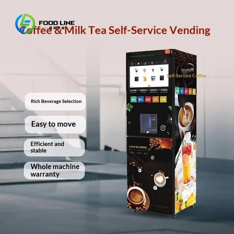 Customized Water Treatment 21.5-inch Touch Screen Fitness Center Protein Powder Hot and Cold Beverage Vending Machine