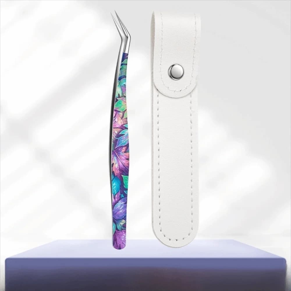 Metal Curved Stickers Tweezers Anti-static High Precision Lashes Extension Tweezer Cartoon Eyelash Curler Beauty Makeup Tools