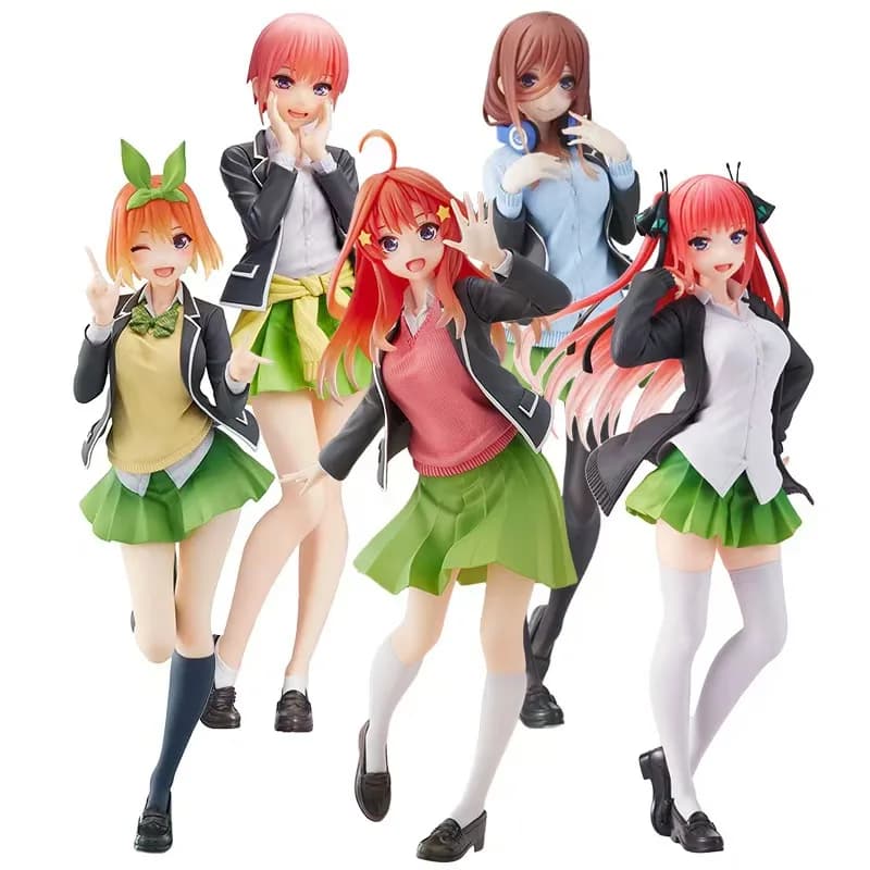 Anime La Quintessenza Quintuplets Figura Miku Nakano Figuras Ichika Nino yotsuba itsuki Uniforme Scolastica Giocattoli IN PVC per il Regalo