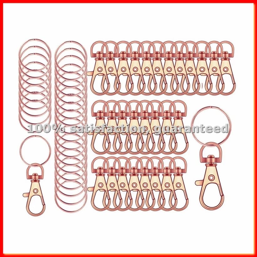 120 Pieces Stainless Steel Keyring Rings for DIY, Hooks and Clips for Pendants - ABAM
