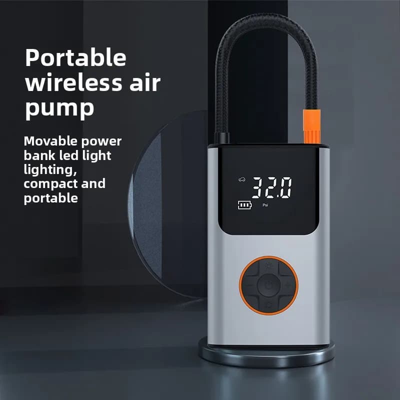 Car Air Pump, Digital Wireless Tire Inflator, Portable Electric Pump with LED Display for Auto SUV Motorcycle Bike Ball