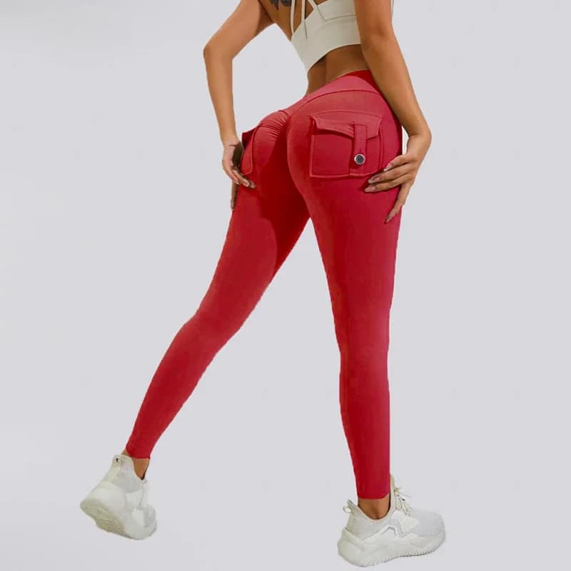 Leggings da yoga senza cuciture a vita alta con tasche Sensazione nuda Leggings da corsa fitness da donna Pantaloni da allenamento attillati per palestra energetica