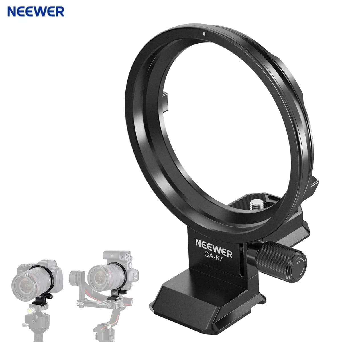NEEWER Mounting plate for revolving collar for Canon EOS R5 R5C R6 Mark II, mounting ring for lens tripod for fast camera from horizontal to vertical