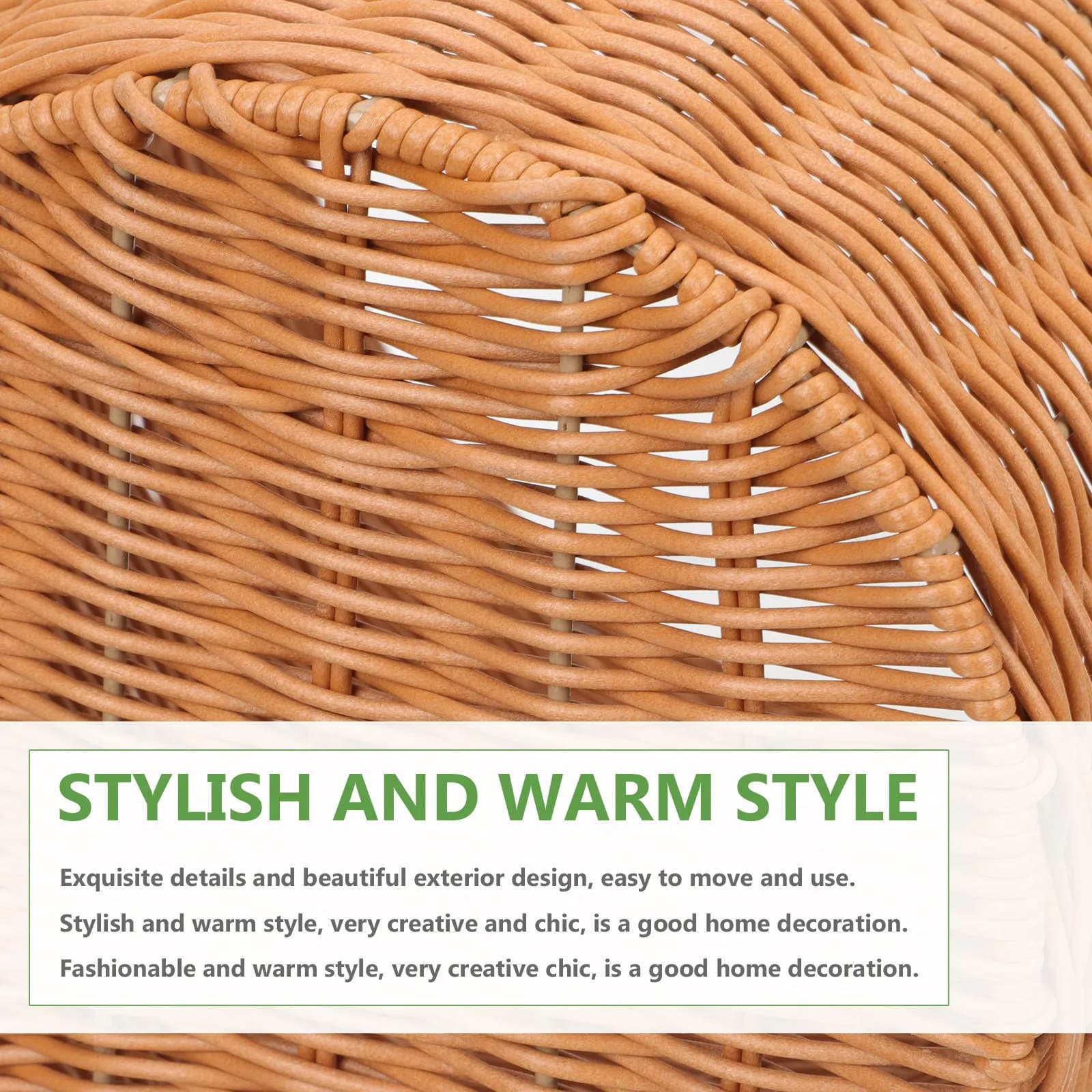 Cestino in Rattan Elegante, Cesto in Fibra Naturale Intrecciata per Decorazione Casa, Contenitore per Oggetti Vari, Rifiuti da Cucina, Frutta e Verdura