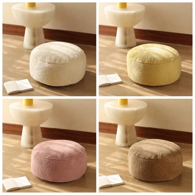 Washable Plush Round Cushion Cover Futon Tatami Floor Footstool Cover HomeDecor Moroccan Ottoman Meditation Pouf No filling