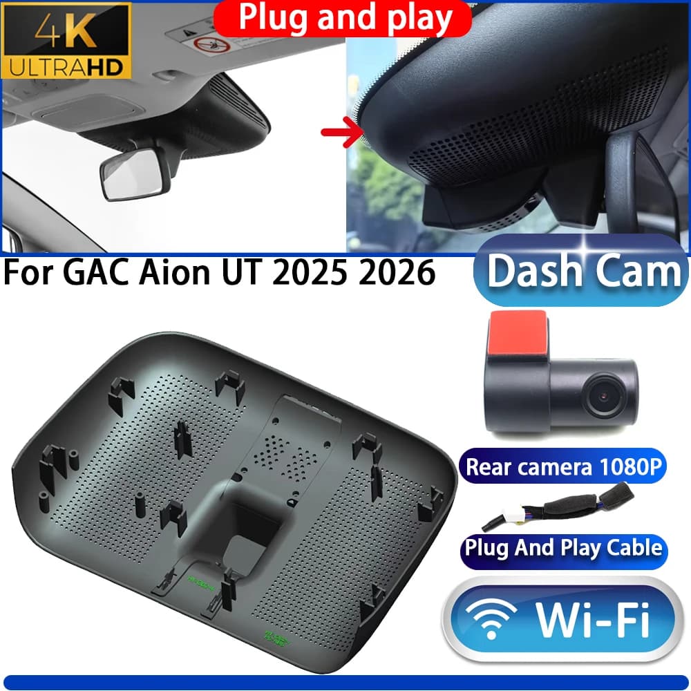 HighCity For GAC Aion UT 2025 2026 Dash Cam Camera DVR 4K UHD 2160P Night Vision WiFi Plug & Play Video Recorder