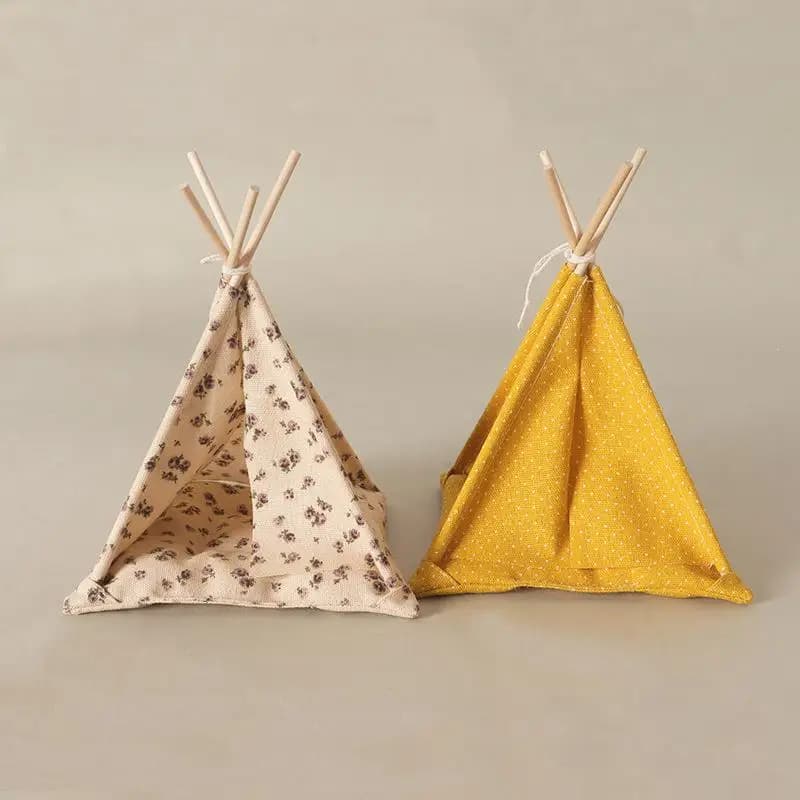 1 Set di Modellini in Miniatura di Tende da Campeggio con Motivo a Onde Floreali, Accessorio per Scenari Fai-da-Te per Case delle Bambole in Scala 1/12