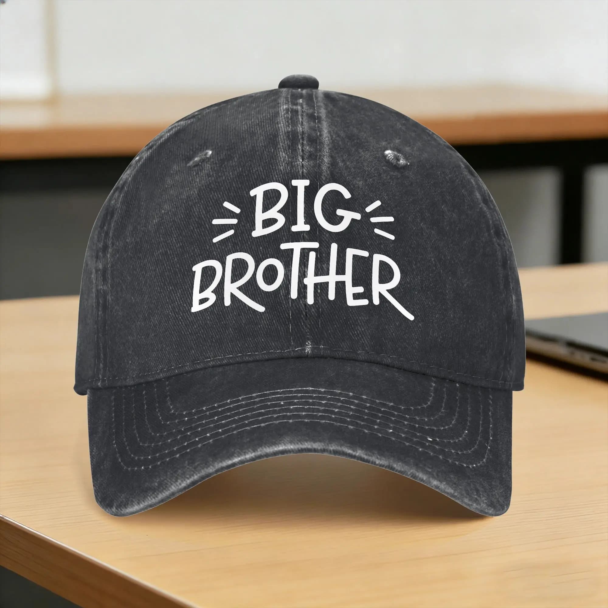 Cappellino da Baseball Big Brother, Cappello da Camionista Lavato per Sport all'Aperto, Unisex, Personalizzabile Fai-da-Te