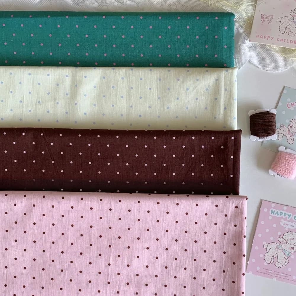 Tessuto Stampato a Pois Classici 140x50cm, 60s, per Abbigliamento Bambini e Donna, Abbigliamento per Casa, Borse e Cucito