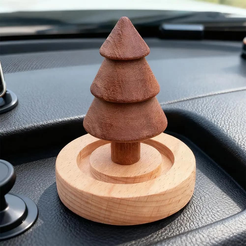 Mini albero di Natale con diffusore di oli essenziali in legno massello, decorazioni per auto, regalo di lunga durata, decorazioni per aromaterapia domestica Ho J0N5